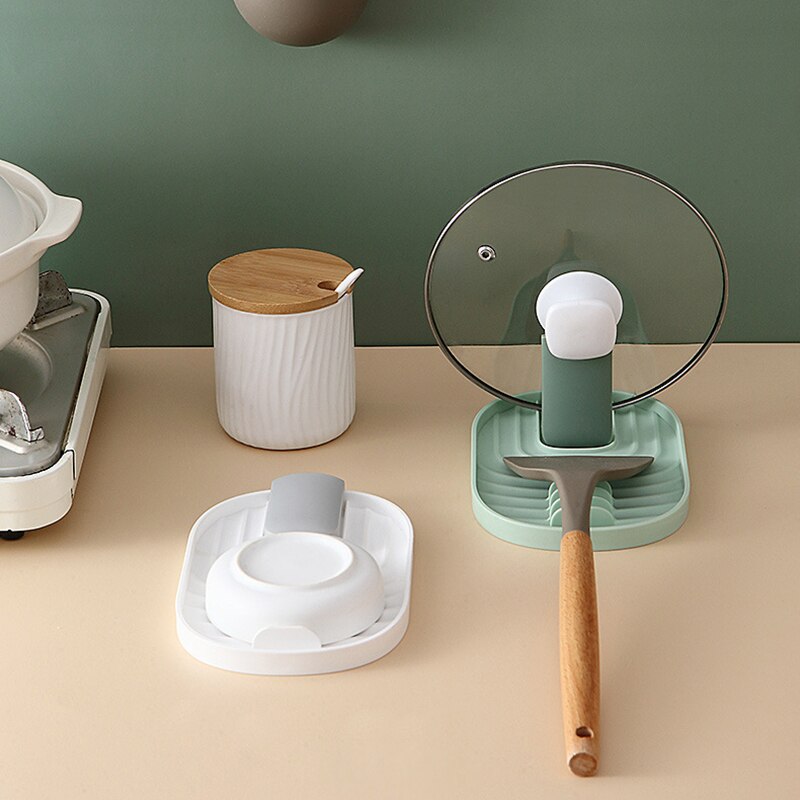 Pot Deksel Spatel Houder Rekken Gereedschap Pollepel Lepel Rest Holder Gebruiksvoorwerp Multiuse Organizer Opslag Pad Keuken Opslag Plank Kookgerei
