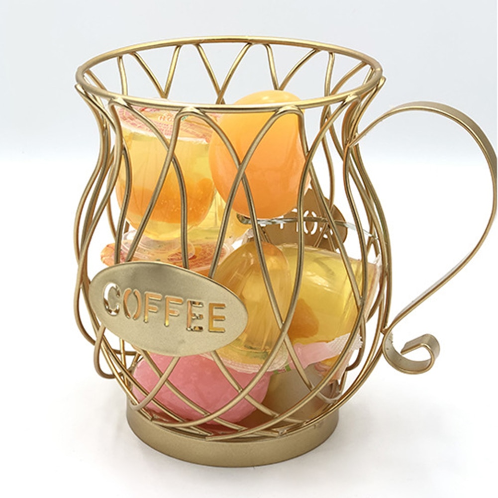 Metal Coffee Capsule Basket Multifunction Hollow Iron Stand Holder Coffee Pods Storage Shelves Rack Home Cafe Hotel Coffeeware