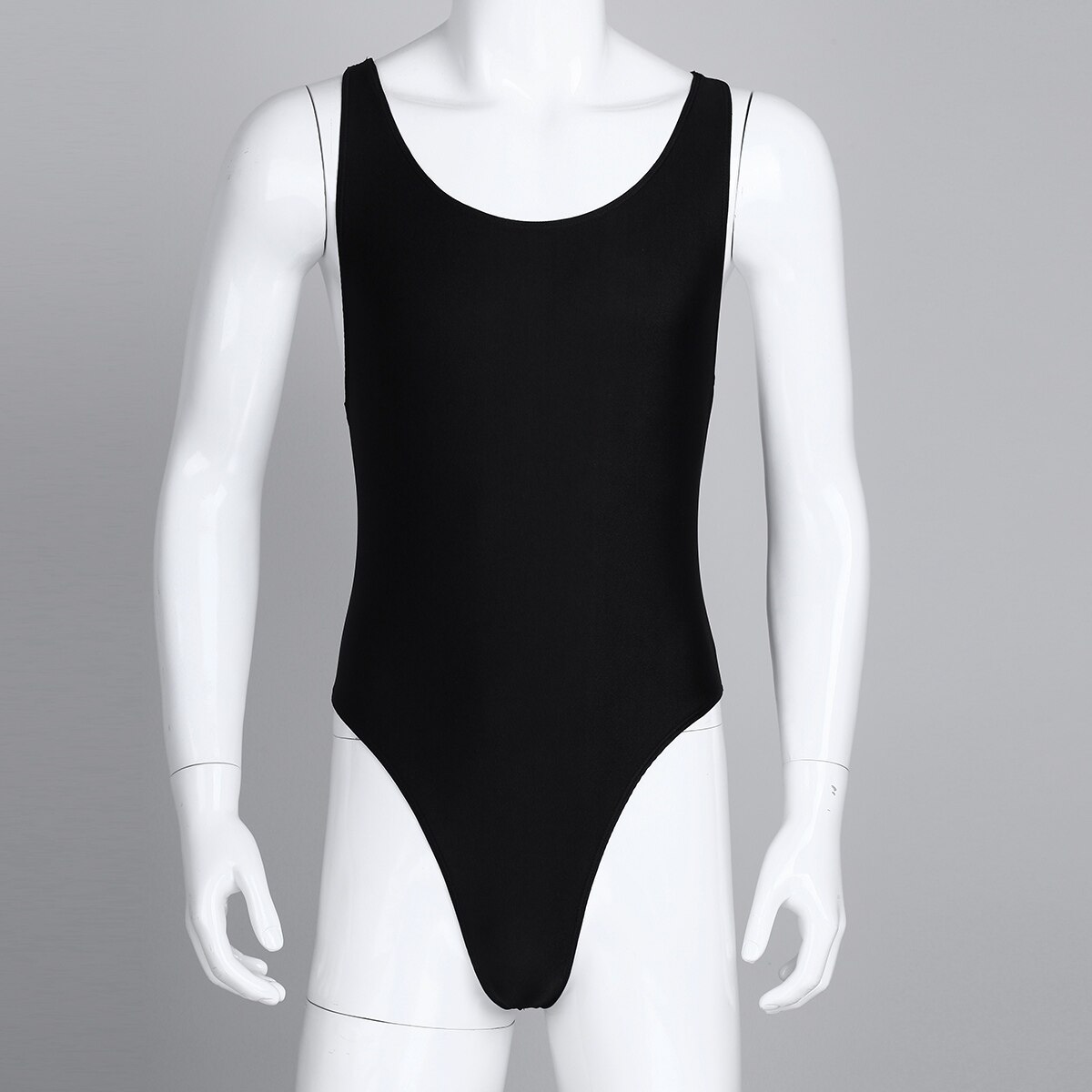 Mannen Een stuk Mankini Bodysuit Turnpakje Singlet Ondergoed gymnastiek Turnpakje Zwemkleding voor mannen badpakken badpakken mannen: Black / M