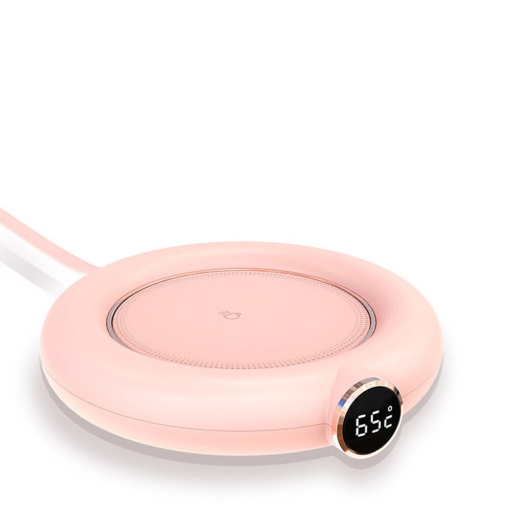 Chauffe-tasse électrique USB, pour café, thé, lait, eau, boissons, température, pour la maison, le bureau, de noël: Pink