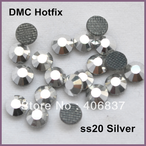 ! 1440 stks/partij, ss20 (4.8-5.0mm) DMC Zilver Op Rhinestones fix Steentjes