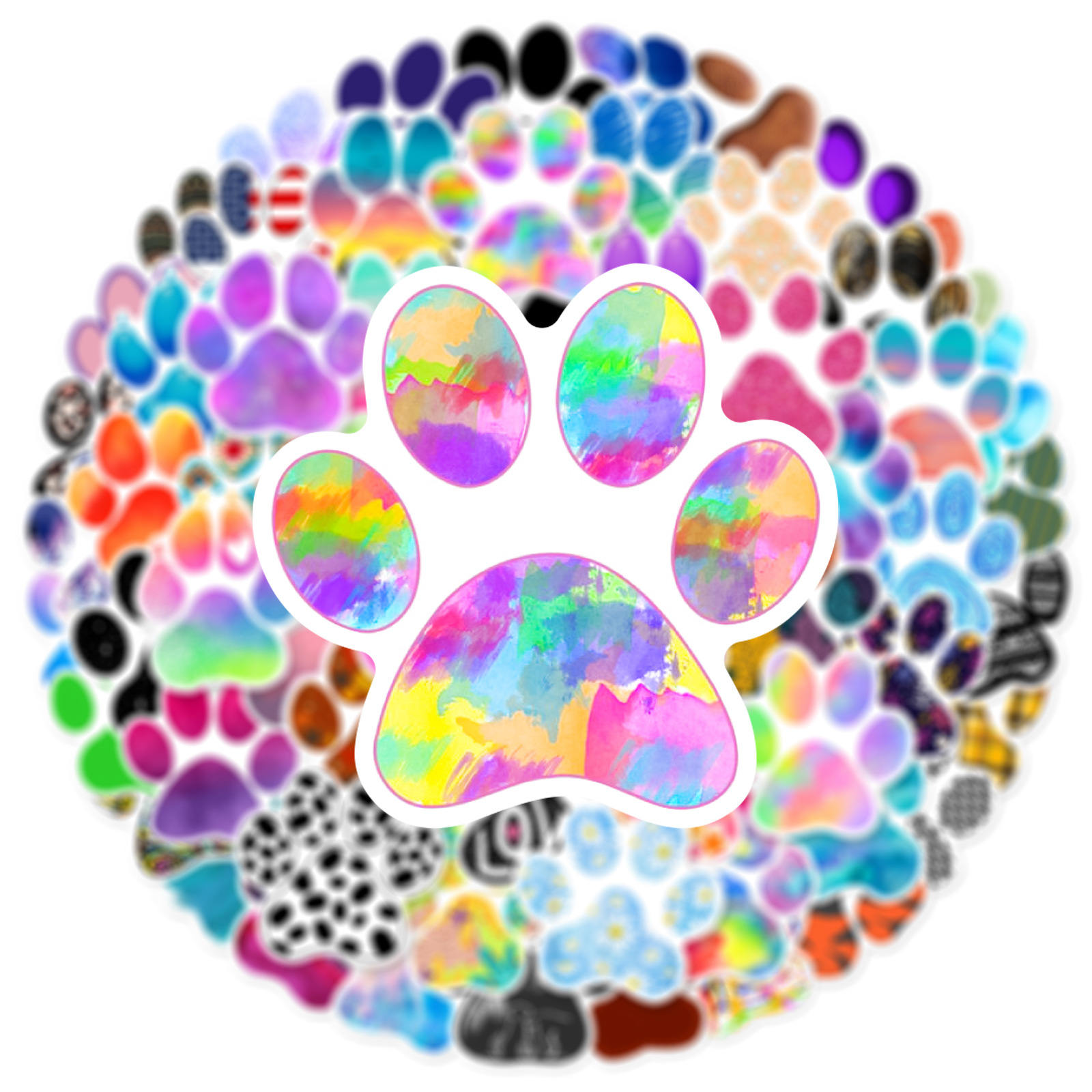 64 sztuki uroczych naklejek z odciskami łapek kotów i psów z kreskówek, naklejki diy ze zwierzętami, naklejki do scrapbookingu, telefonu, bagażu, deskorolki, wodoodporne naklejki