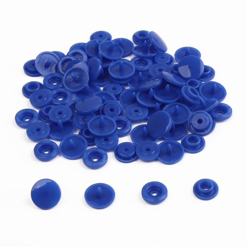 Tryckknapp tång knapp 150 set  t5 mix plast harts knappar 12mm tryck kläde knapp press maskin sömnad verktyg tillbehör: Kungsblå 150 st