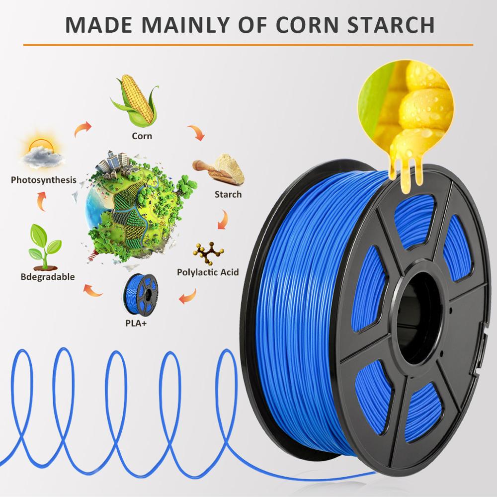 3D Stampante Filamento PLA Più PLA + 1kg 1.75 millimetri di Tolleranza del Diametro 0.02 millimetri Eco-Friendly Thoughness 3D Materiale di Stampa di Colore blu