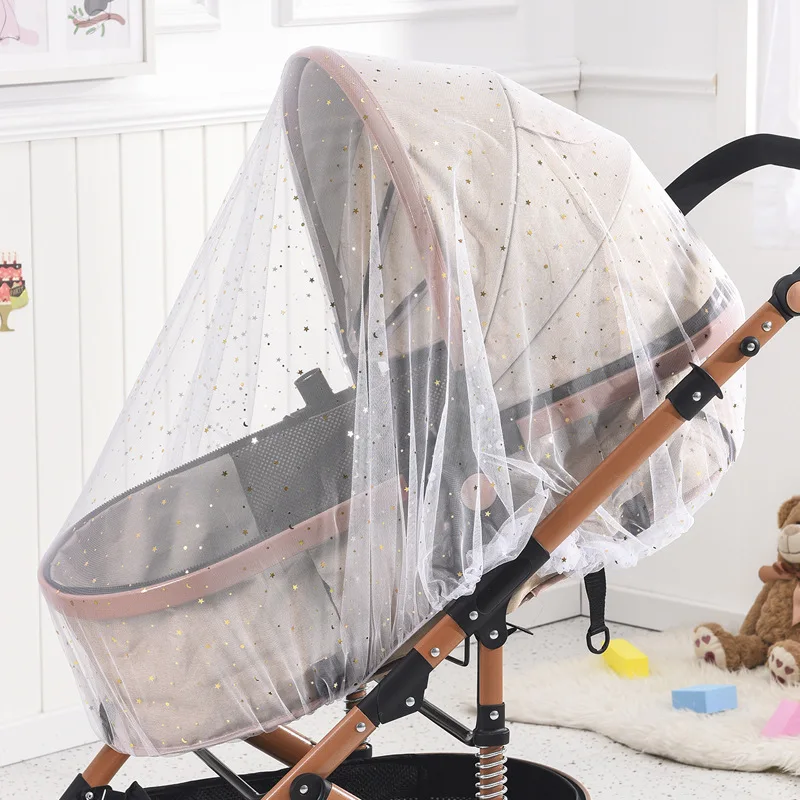 Kinderwagen Klamboe Kinderwagen Insectenschild Net Mesh Veilig Baby Bescherming Mesh Hoes Kinderwagen Accessoires: WHITE