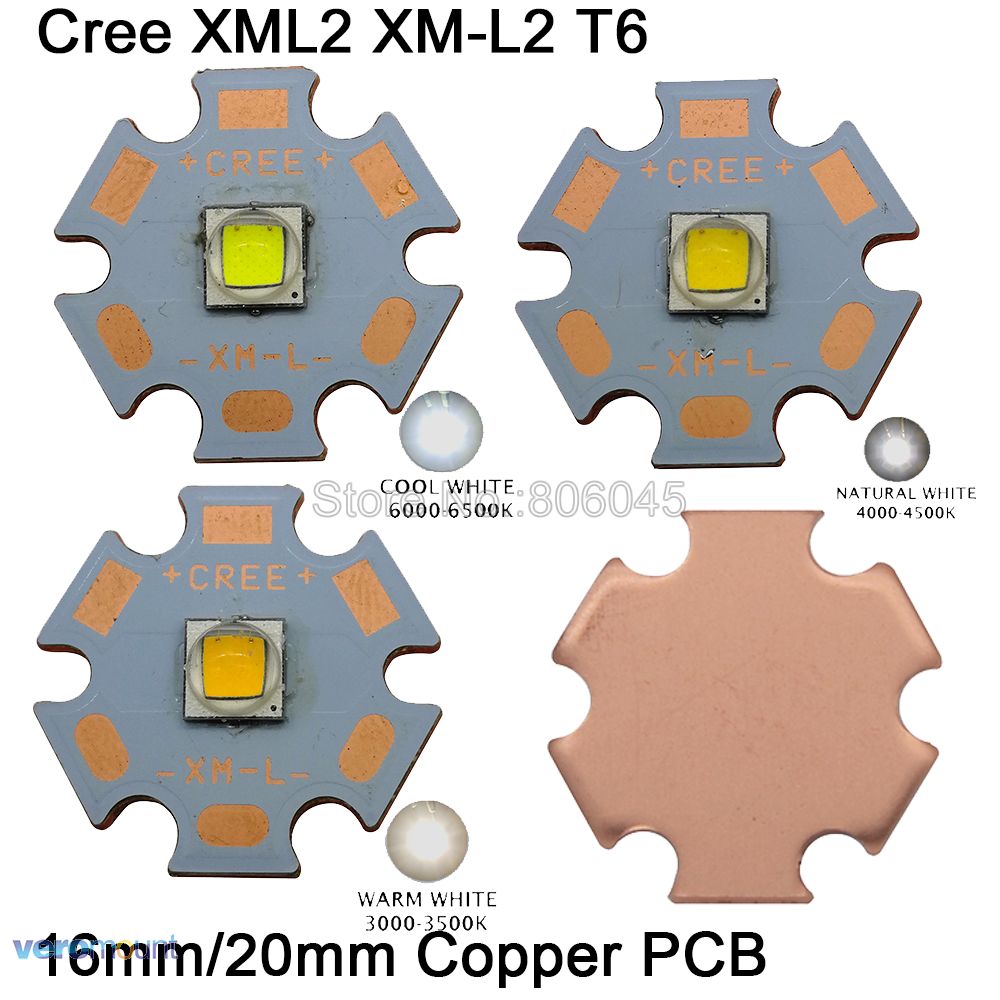 Cree XLamp XML2 XM-L2 T6 10 W High Power Led Emitter Diode op 20mm Koperen PCB koud Wit, neutraal Wit, Warm Wit Kleur