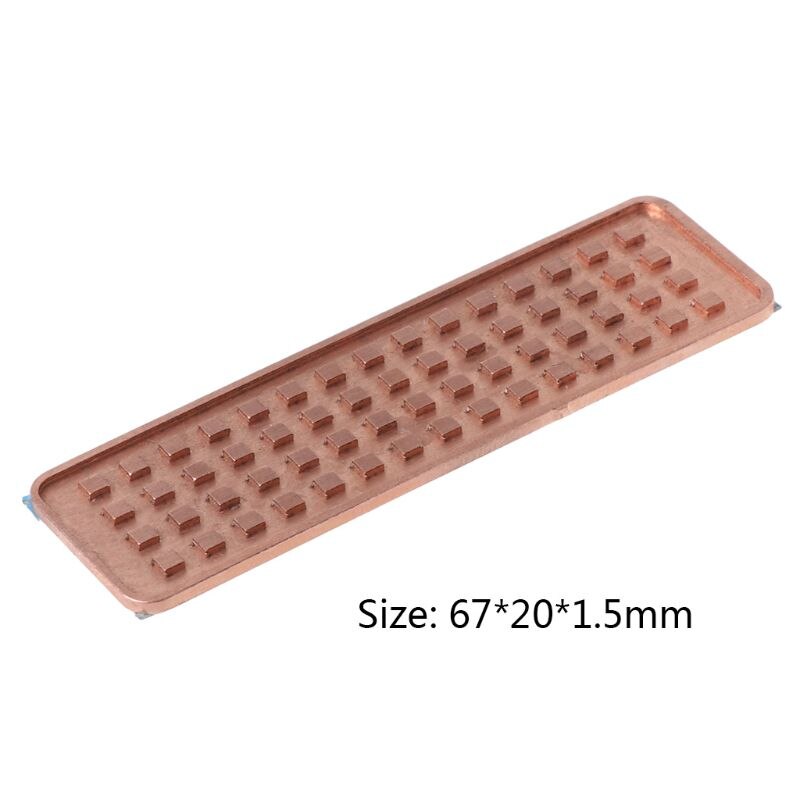 Copper NVME M.2 Heat sink 2280 SSD Metal Sheet Thermal Conductivity Silicone Wafer Cooling Fan M2 Heatsink: 1