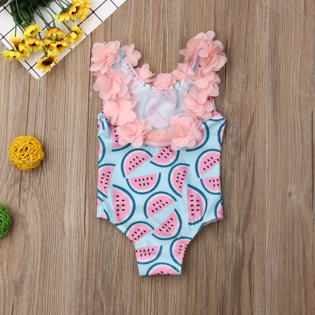 Pudcoco småbarn spädbarn bebis flickor vattenmelon baddräkt badkläder simbikini bodysuit i ett stycke badkläder för 0-4 år