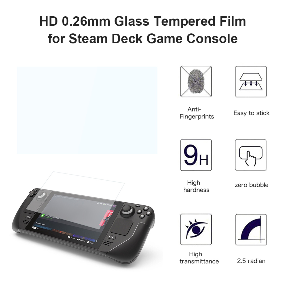 1/2Pcs Game Console Screen Protector 9H Gehard Glas Film Voor Voor Stoom Deck Game Console Anti-Vingerafdruk Film