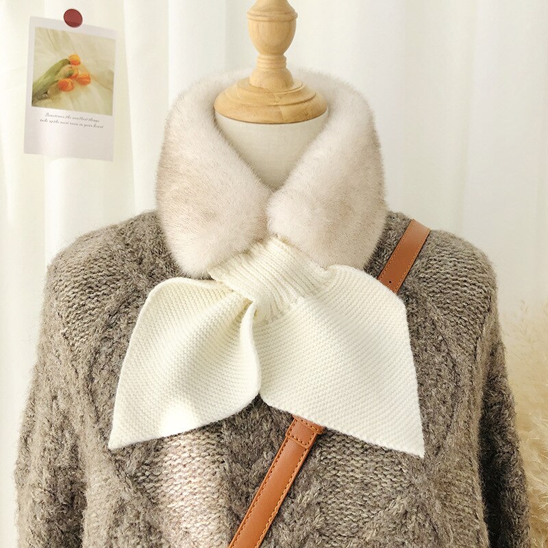 Écharpe de cou Imitation de cheveux de lapin, chaude, en peluche épaisse, silencieux, Collocation de tissu, nouvelle Version coréenne, hiver