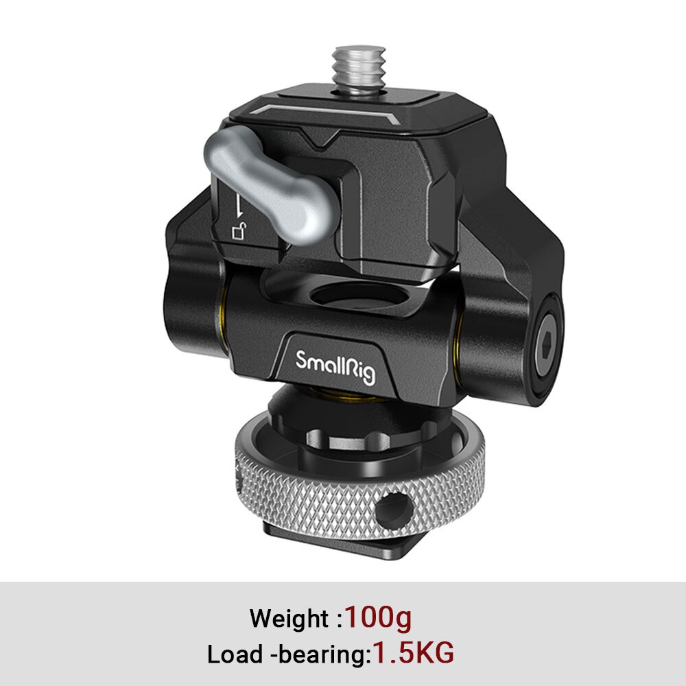 SmallRig -in HawkLock Mini Quick Release 1/4”-20 Ball Head compatible with monitors/LED lights 3600: 3