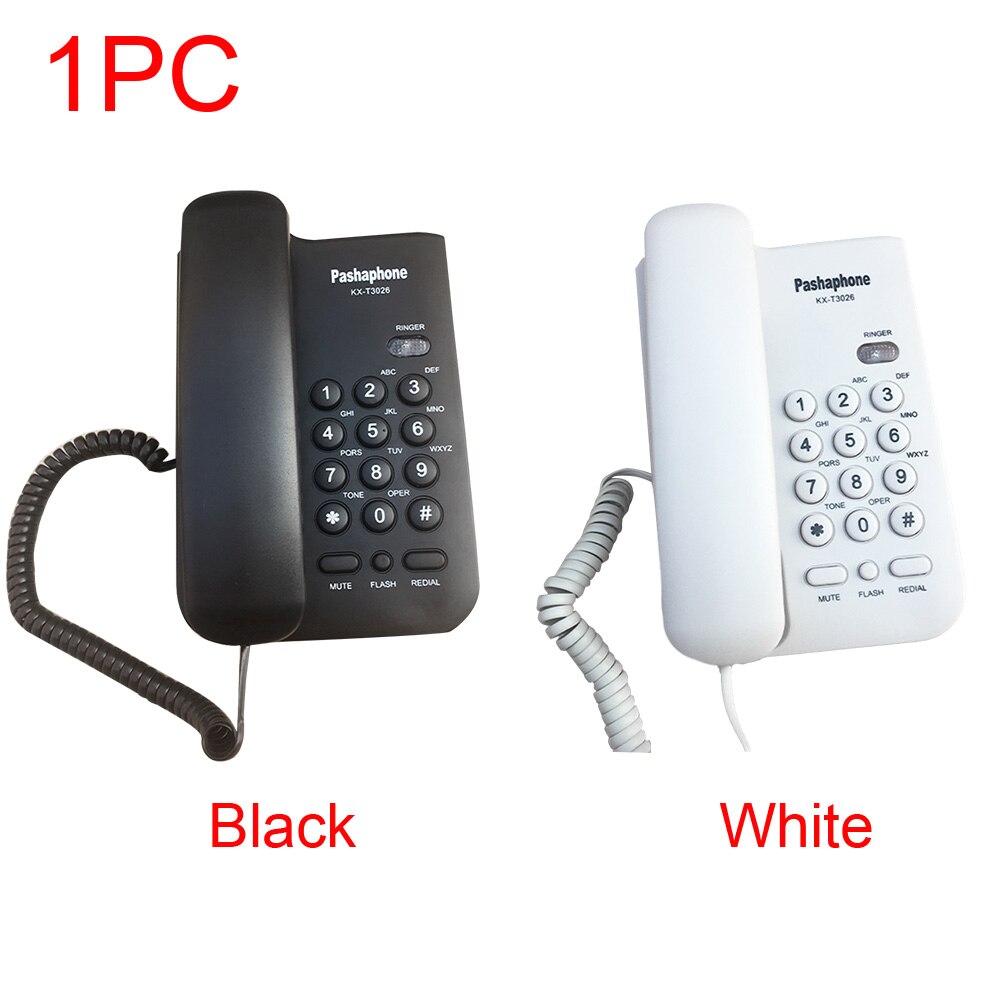Teléfono Fijo de pared para oficina, con cable, Dial rápido, plástico, botón grande, identificación de llamada de sonido fuerte para Hotel