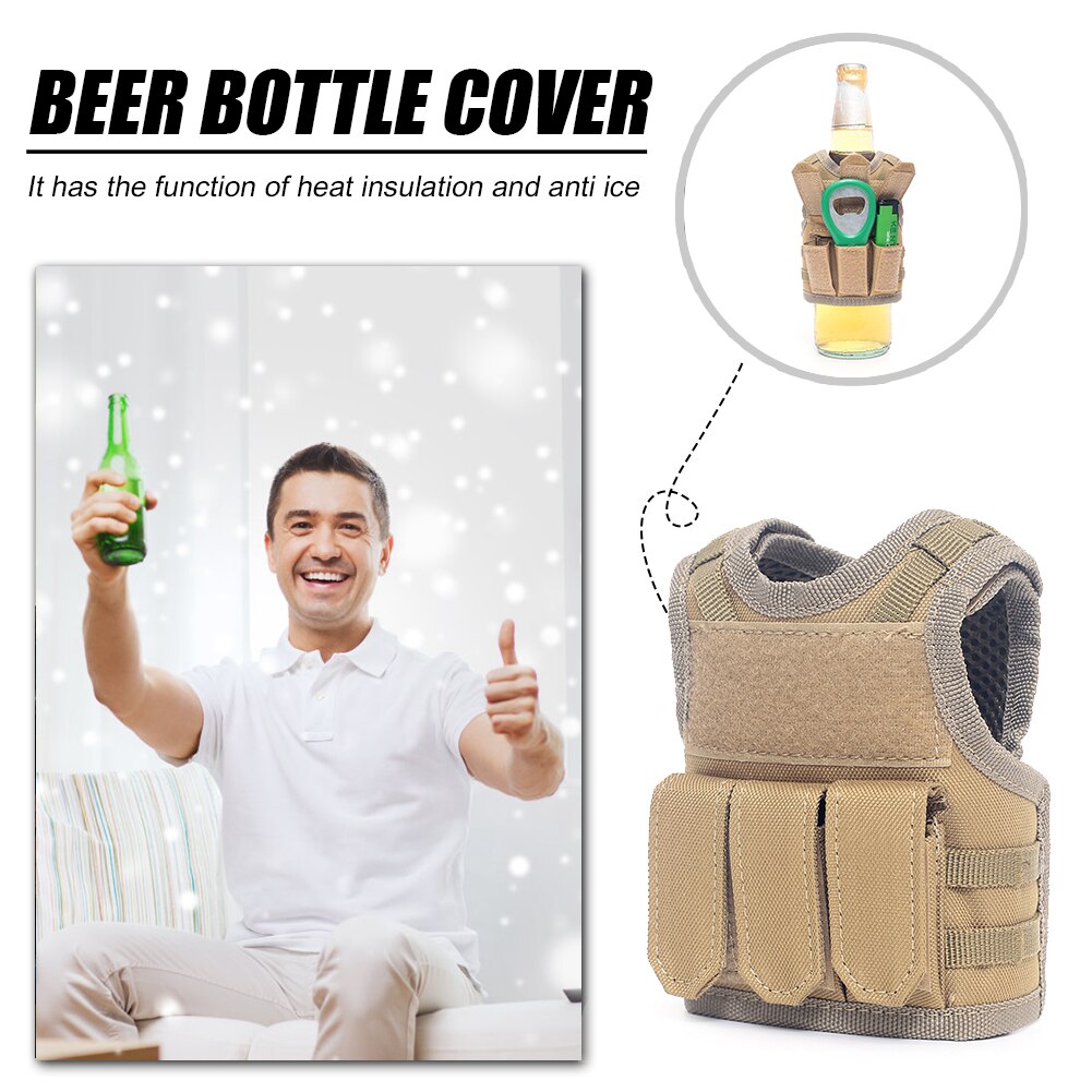 Adjustable Bottle Cover Beverage Drink Cover Cooler Christmas Beer Bottle Molle Mini Vests Cocktail Wine Beverage Drink Accessor