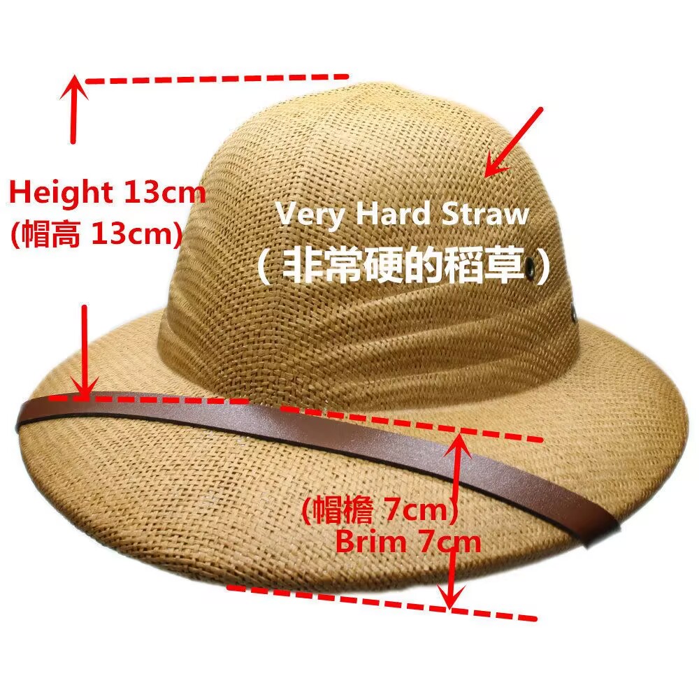 Sombrero de paja estilo Vietnam para adultos, casco de explorador británico, sombreros de sol de cubo de barco de verano