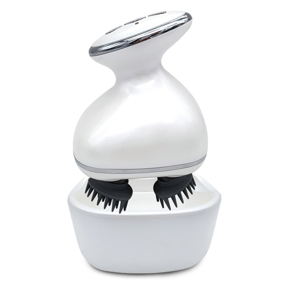 Elektrisk hovedbundsmassage 3d stereo afslapning stimulerer blodcirkulationen forhindrer hårtab vandtæt bærbar massager til kroppen: Hvid