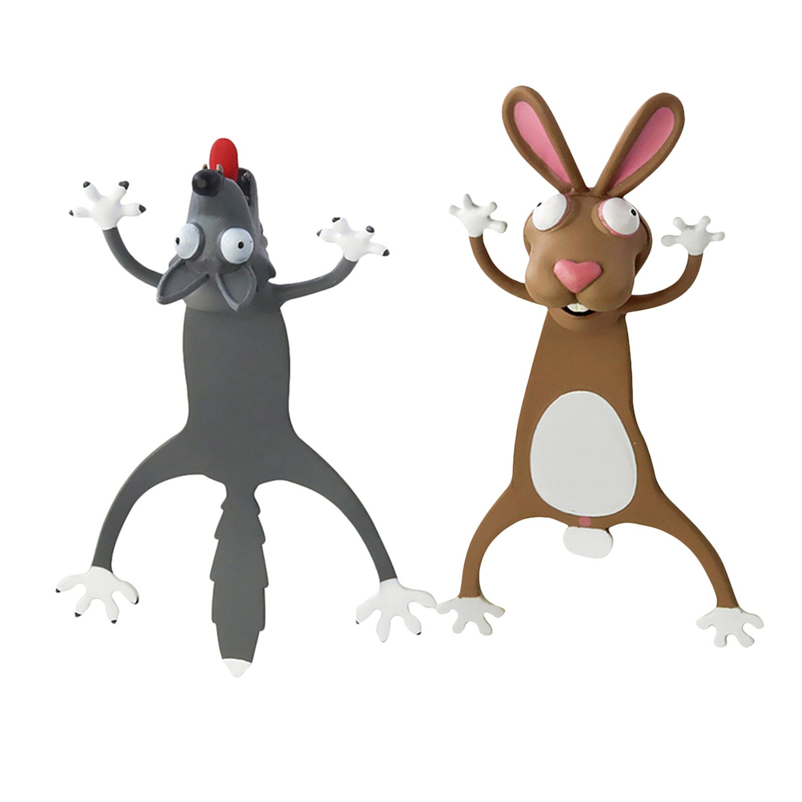 3D Stereo Kawaii Cartoon Lovely Animal Bookmark Wacky Bookmark Student School Stationery Children Bookmark: B 2pcs