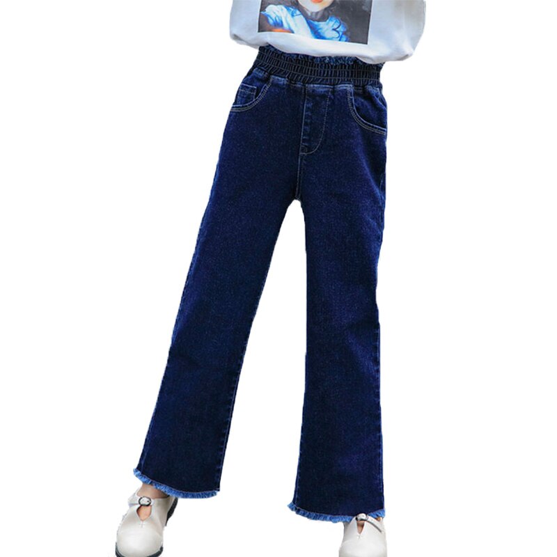 Pige stretch jeans efterår vinter pige casual bukser piger denim bukser med lige ben børn en stor alder piger bukser 8 10 12 14 16 y