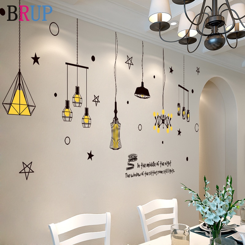 240*106cm Large Chandelier Wall Stickers Light Bulb Home Decor Art Vinyl DIY Wall Decals Light Home Decoration