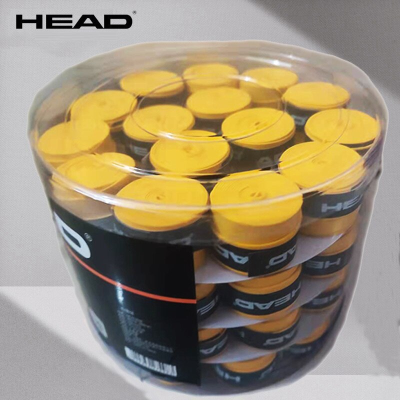 60 sztuk oryginalna głowica Overgrip rakieta tenisowa PU opaska przeciw poceniu się absorbowany Tenis rakieta tłumik Grip Badminton 60 Tenis Overgrip uchwyt: Dry Yellow