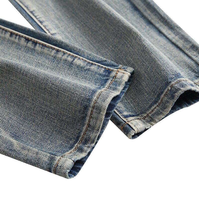 Pantalones vaqueros ajustados para hombre, ropa de calle, Vaqueros rasgados con agujeros rotos, estilo Hip Hop