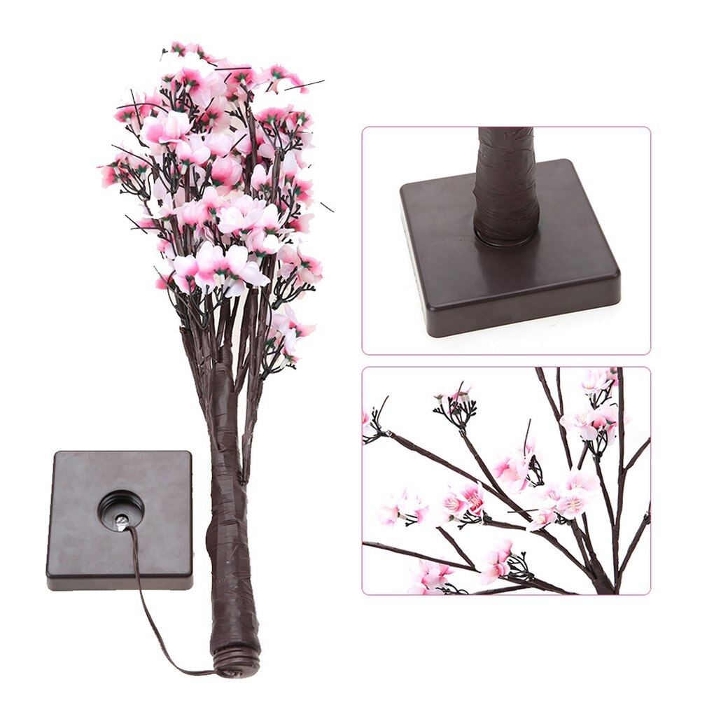 24led Pink Cherry Tree Light LED Garden Landscape Decoration Lamp Indoor Battery Light Cherry Flower Tree Light