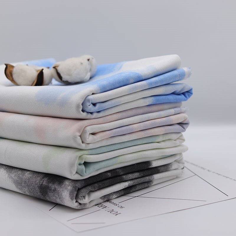Tie-dyed cotton twill printed garment fabric
