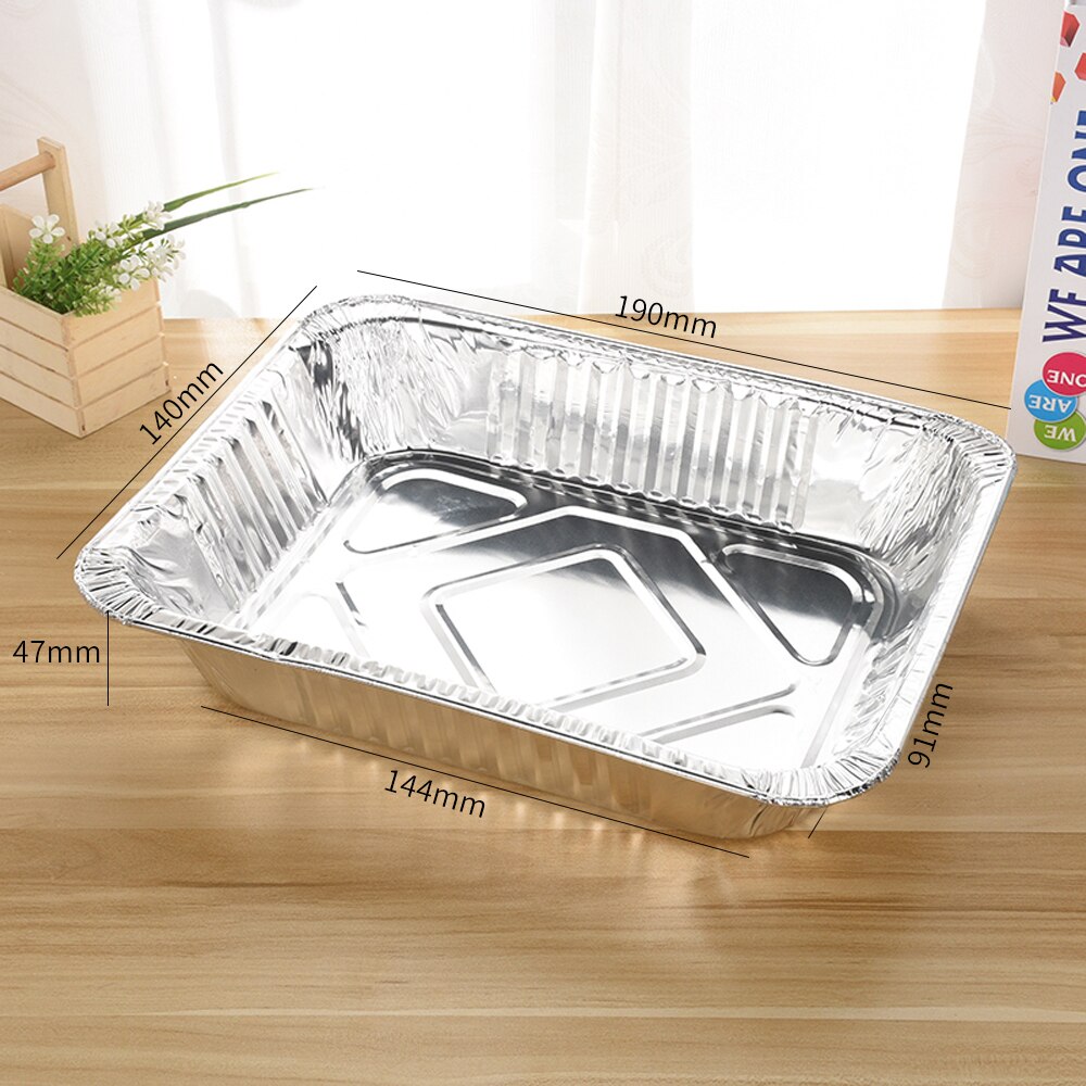 Barbecue Tin Carton Thickened Large Capacity Packing Box Disposable Meal Box Food Dessert Tin Carton Without Lids