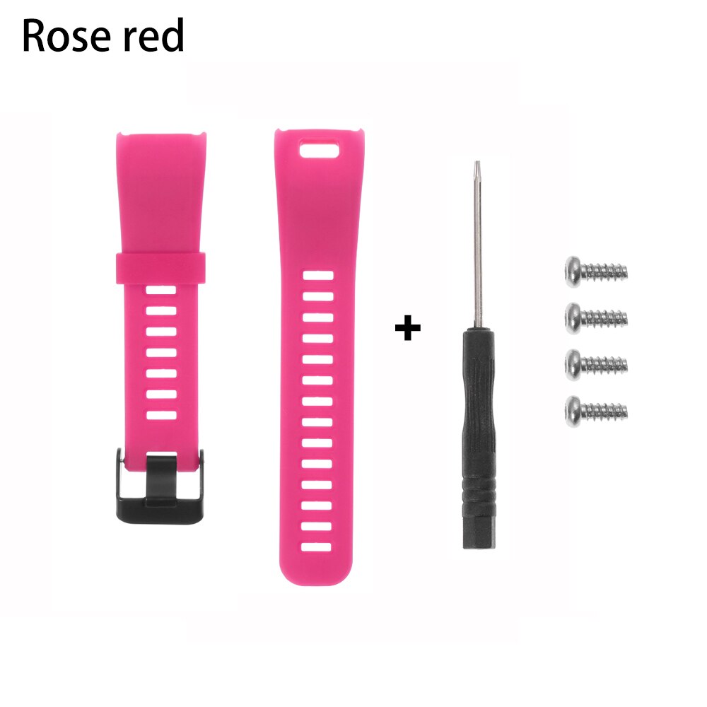 Silicone Strap For Garmin Vivosmart HR Rubber Wristband Sport Belt Bracelet Replacement Watch Band Sports Strap with tools: rose red