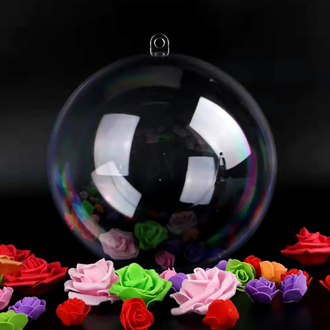 1-20CM Transparent Balls Hollow DIY Plastic Fillable Bauble Xmas Tree Hanging Ornaments Home/Wedding Party Box Decor Part