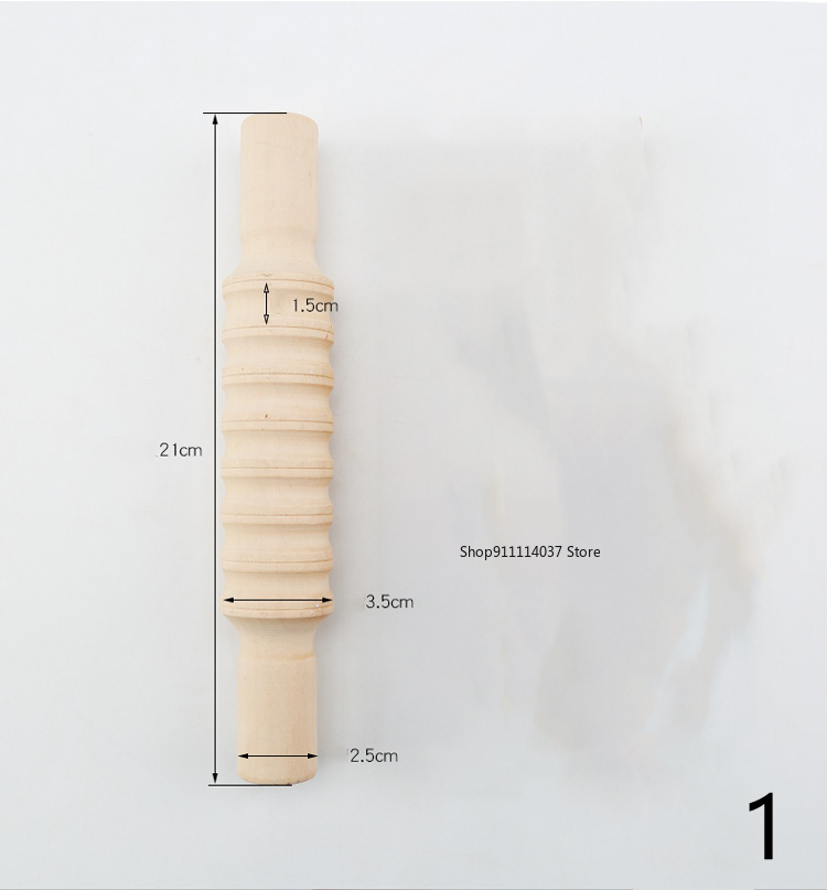 Rodillo de textura de madera para cerámica, herramientas prensadas de celosía a rayas, rodillo de barro en relieve, bricolaje: 1-1PCS