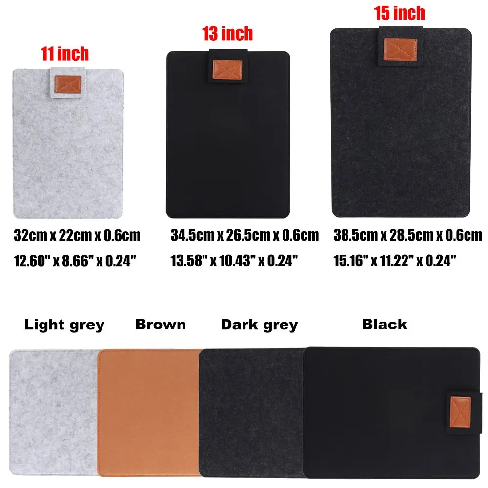 Anti-kras vilten beschermhoes Laptoptas Tabletbescherming Case Pouch Light Sleeve voor 11 13 15 inch iPad Pro Kindle Macbook