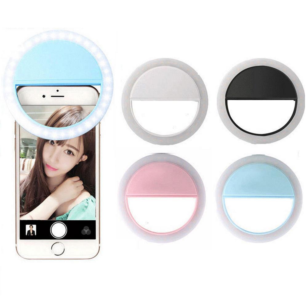 Selfie Rechargeable lampe de poche LED Up téléphone lumineux Selfie anneau lumière Clip photographie amélioration pour iPhone 8X7 Samsung