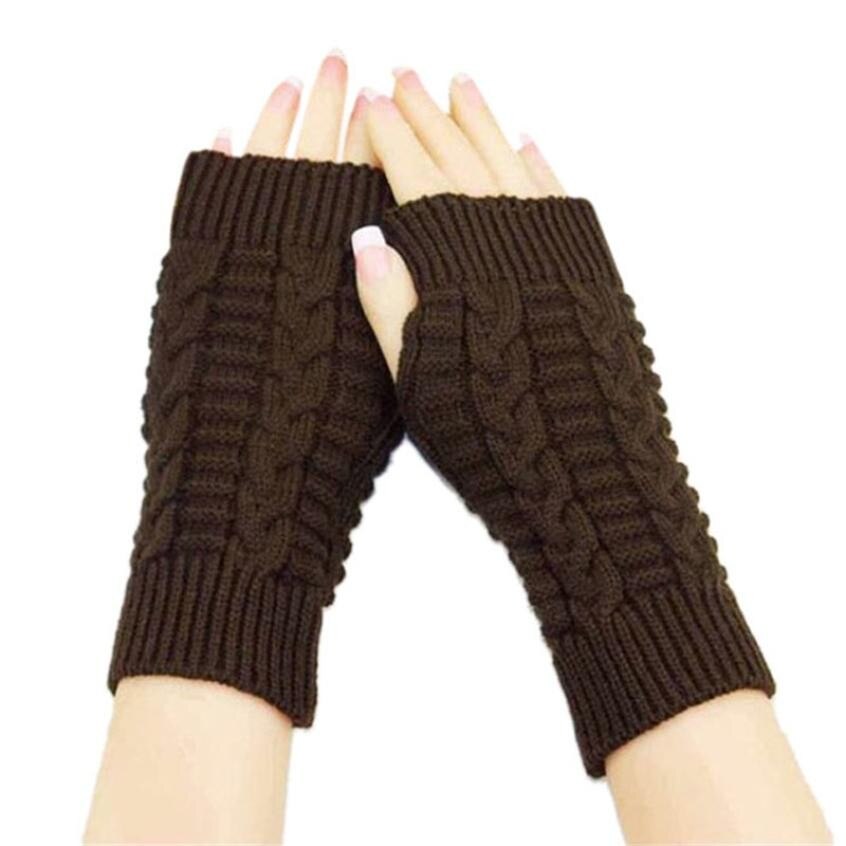 Winter Gloves Knitted Arm Fingerless Winter Gloves Unisex Soft Warm Mitten casual gloves women #L35