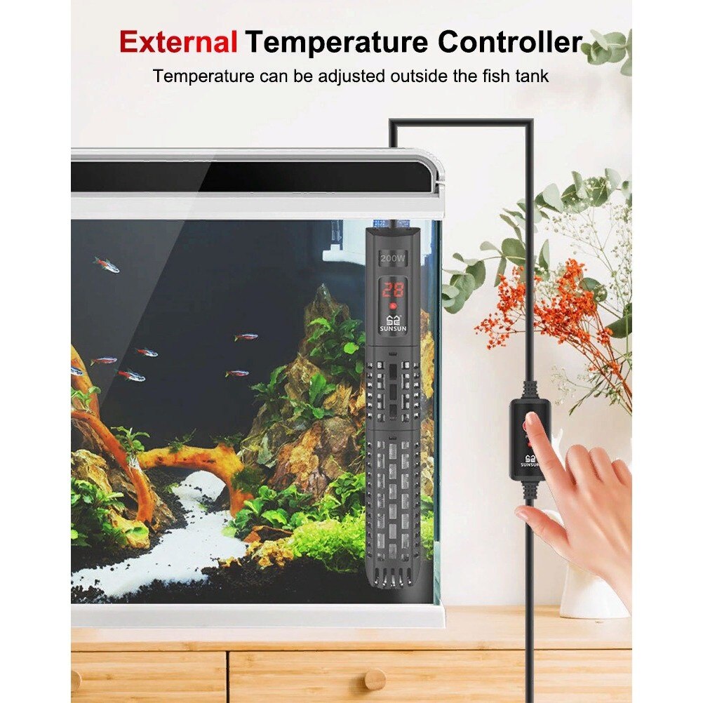 Sunsun LCD Digital Display Constant Heater Submersible Adjustable Heating For Aquarium Fish Tank Temperature Control
