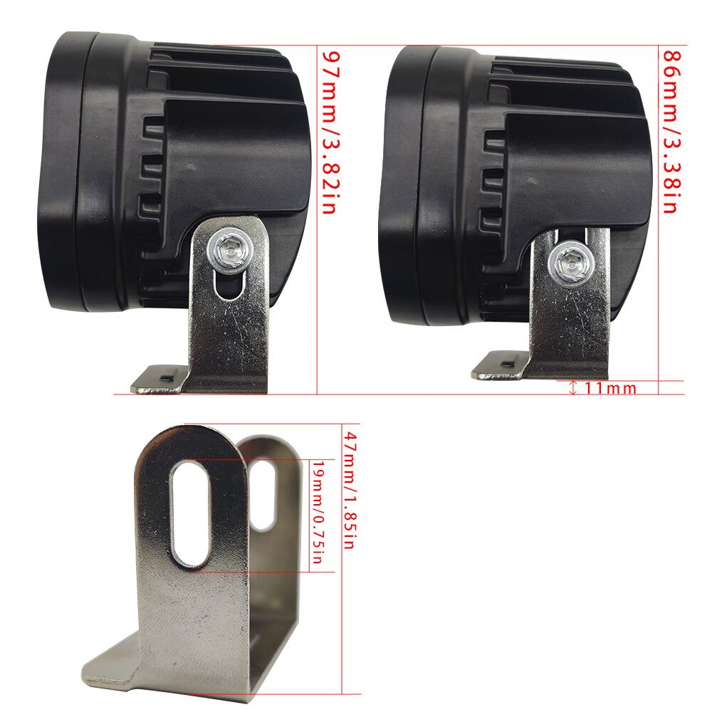 1 stuk 3 inch led-autowerklamp voor offroad-trucks, led-spot, 4wd witte en gele mistlampen op auto's, led-looplichten voor auto's