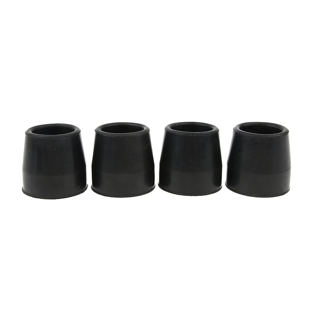 4Pcs Anti-slip Walking Stick Ferrules Cane Crutch Rubber Pad Heavy Duty End Bottoms Protector for Disabled Elder: Black