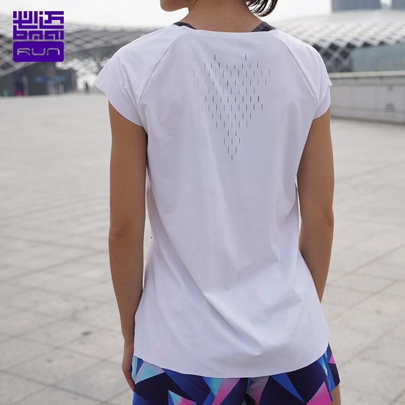 BMAI Summer Women Gym Running T-shirt Training Marathon Woman Short-sleeve Sportswear Breathable Flick Female Sports Top