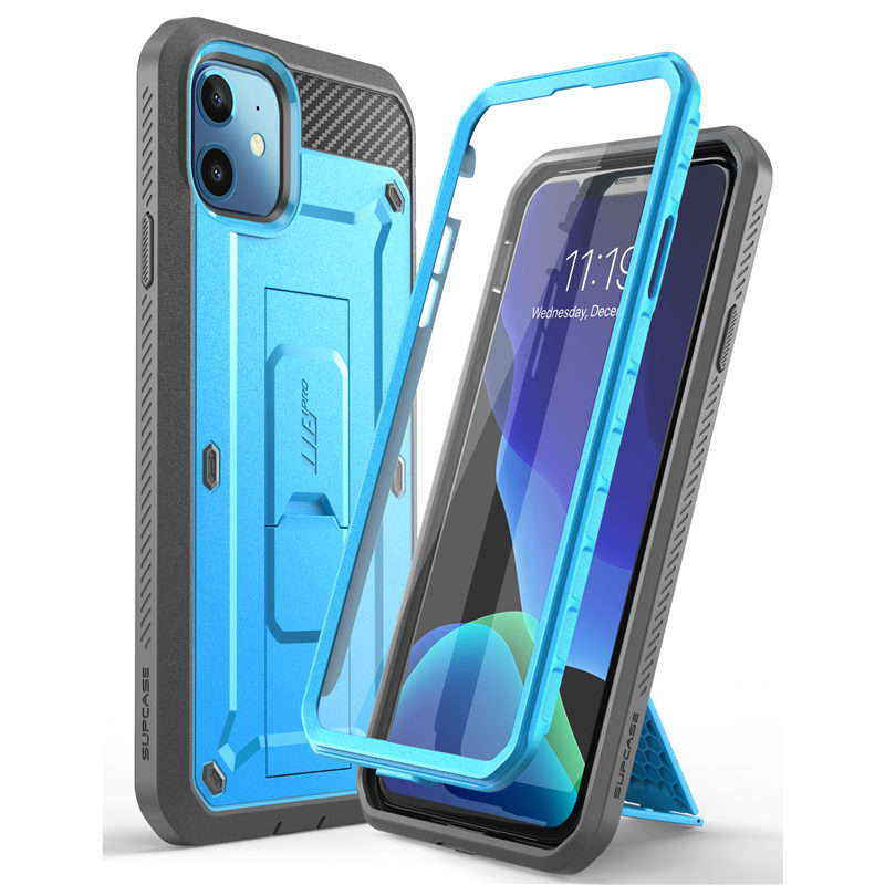 SUPCASE pour iPhone 11 coque 6.1 "(sortie ) UB Pro coque robuste complète avec protection d'écran intégrée et béquille: Blue