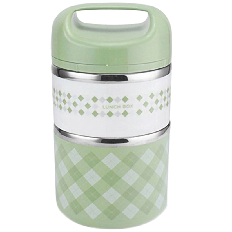 Draagbare roestvrijstalen thermische lunchbox voor op kantoor, lekvrije thermo lunchbox, voedselcontainer