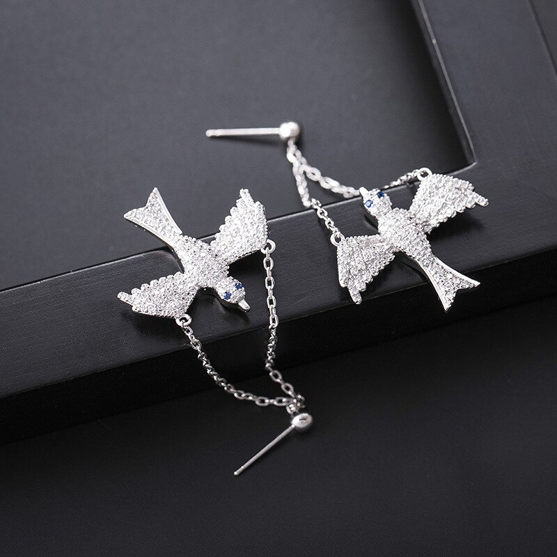 European and American jewelry personality animal earrings female long chain swallow earrings factory