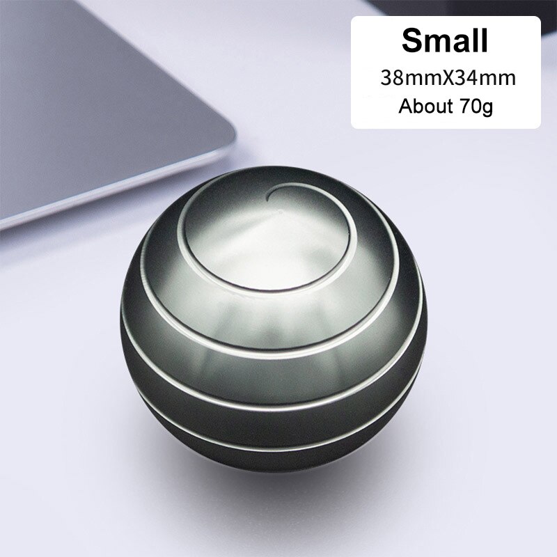 38/45/54mm Mini Desktop Stress Relief Toy Revolving Decompression Ball Desk Office Decor Art Toy Rotary Tabletop Ball for Kids: S Gray