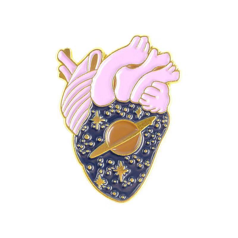 Anatomisch Hart Emaille Pins Medische Anatomie Broche Hart Pin voor Arts en Verpleegkundige Revers Pin Badge Medische Sieraden Broches: 09