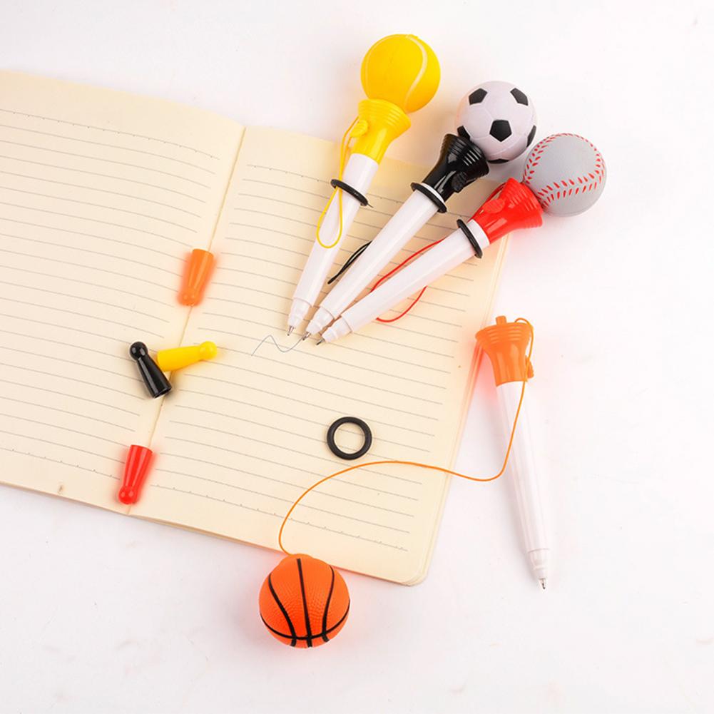 Bolígrafo neutro Popup, novedad, juego de bolígrafos de rebote de descompresión con temática deportiva para estudiantes, baloncesto, fútbol, tenis