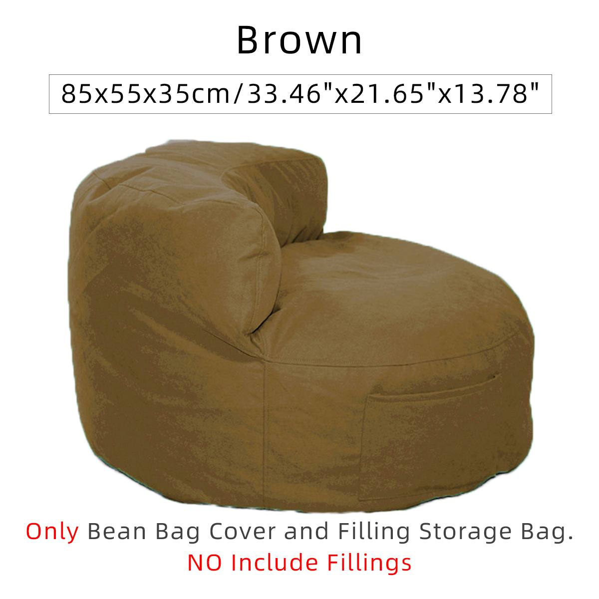 Comfortable Bean Bag Lazy Sofas Cover Chairs without Filler Linen Cloth Bean-Bag Lounger Seat Pouf Puff Couch Tatami Living Room: Brown