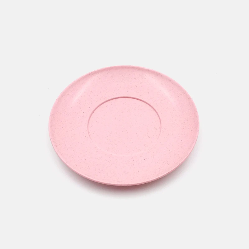 Husholdningskopp, tallerken, frokostblandingsbolle i én pakke, fruktgaffel, servise, risbolle, miljøvennlig plastbolle med hvetestrå: Oransje