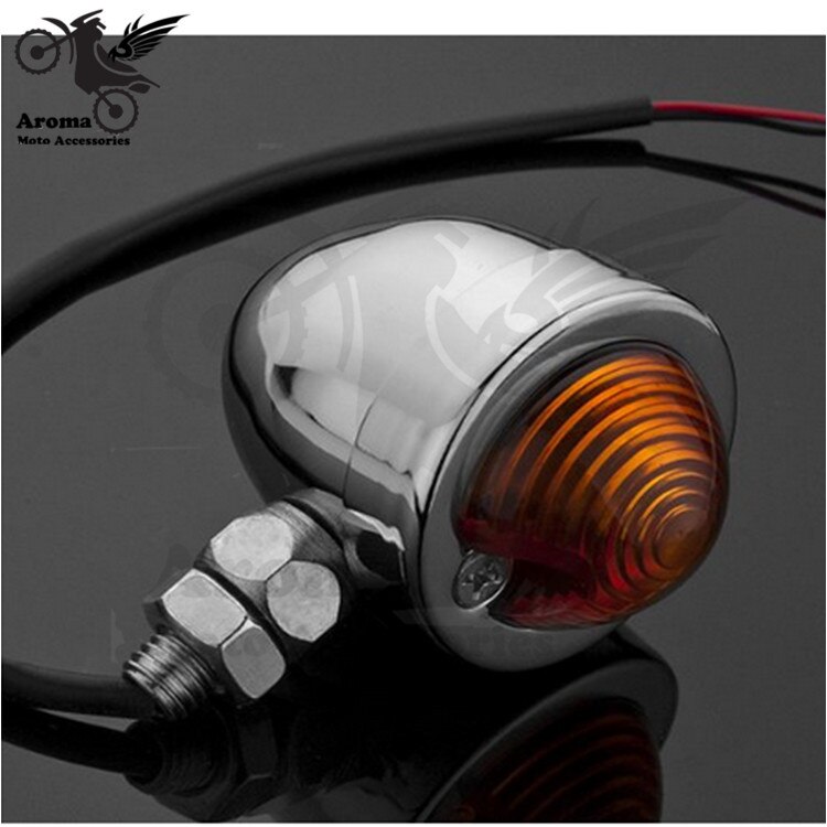 Zwart zilver retro onderdelen motorfiets richtingaanwijzer voor Harley Davidson indicator amber scooter blinker lamp moto flashers