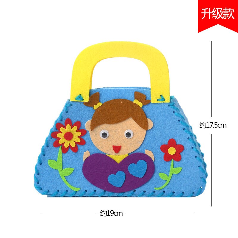 Bolsa de tela con dibujos animados para niños, bolso de mano para guardería, hecho a mano, Material de producción , paquete artesanal: 6