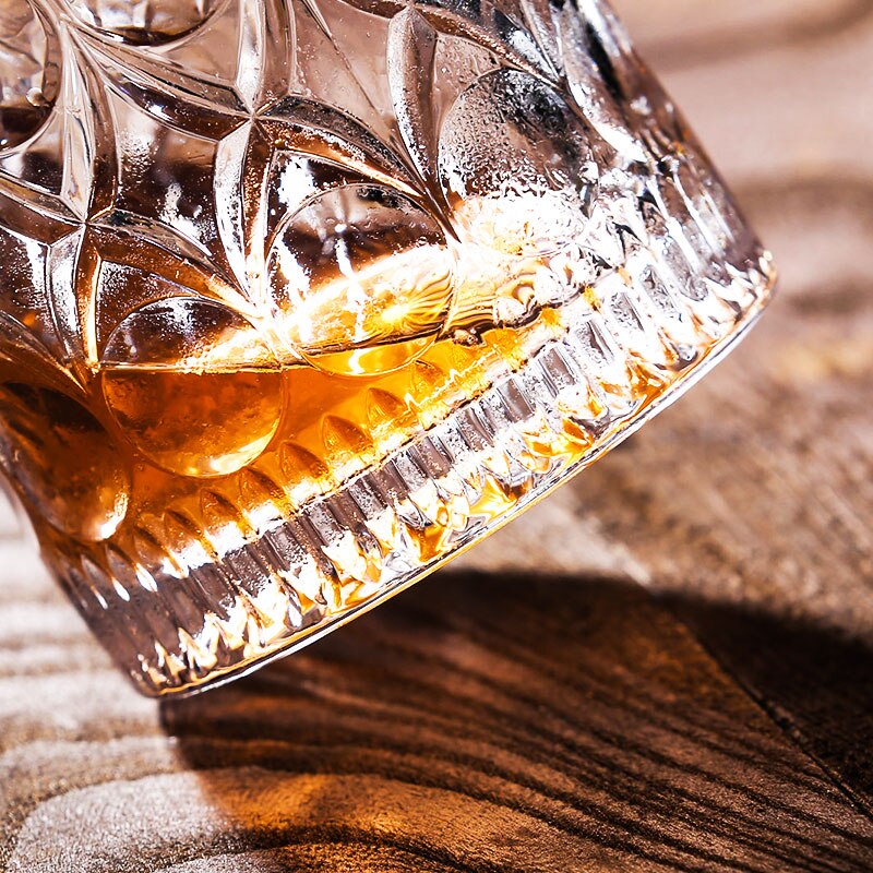270ml retro whiskyglass blyfri gjennomsiktig blomstermønster vinglass øl whisky brandy vodka kopp hjemmebar drikkevare