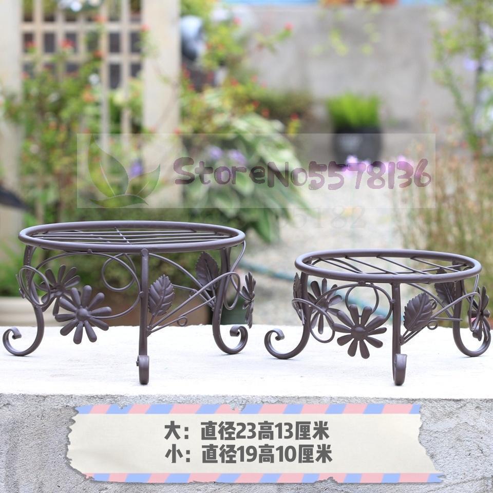 Iron Flower Stand Flower Pot Holder Ventilated Flower Holder Two-piece Set Balcony Terrace Flower Pot Plant Mat: a2