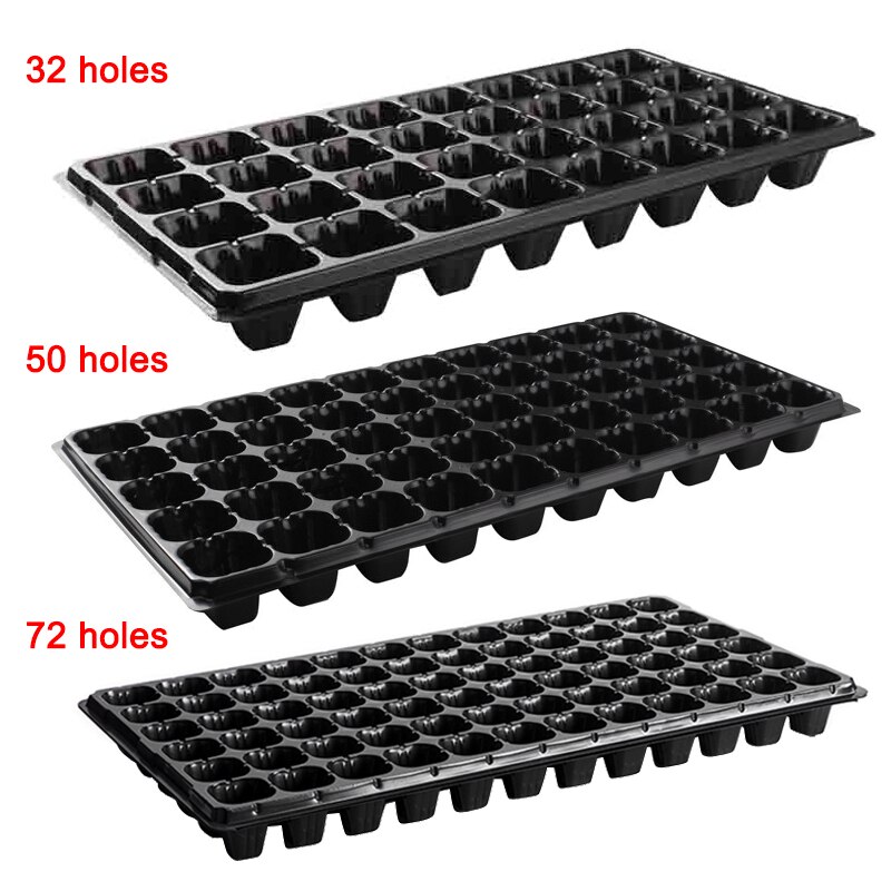 10Pcs Seeding Tray Plastic Nursery Tray Succulent Plants Pot Seed Grow Box Tray JS23